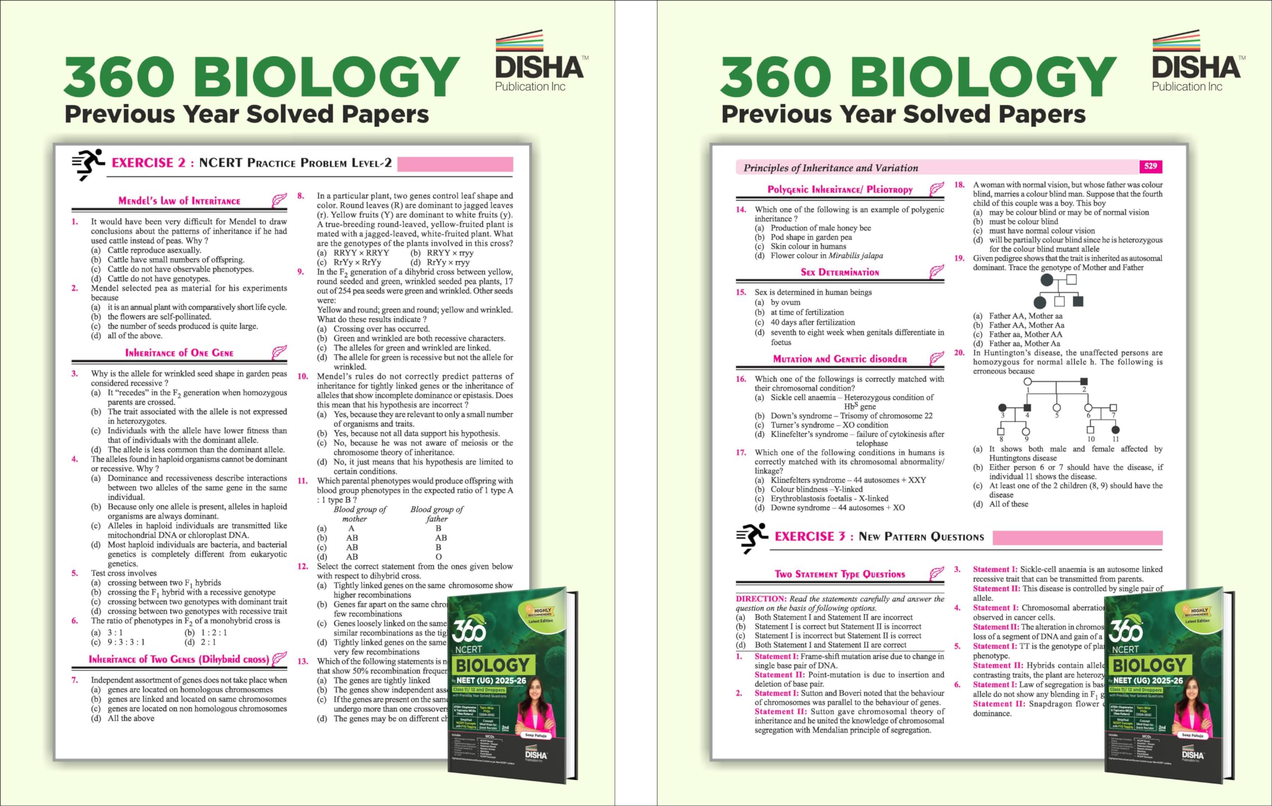 Disha 360 NCERT Biology for NTA NEET (UG) 2025, Class 11/ 12 & Droppers with Previous Year Solved Questions 2nd Edition | Detailed Theory with 6 Level of Practice Exercise 4