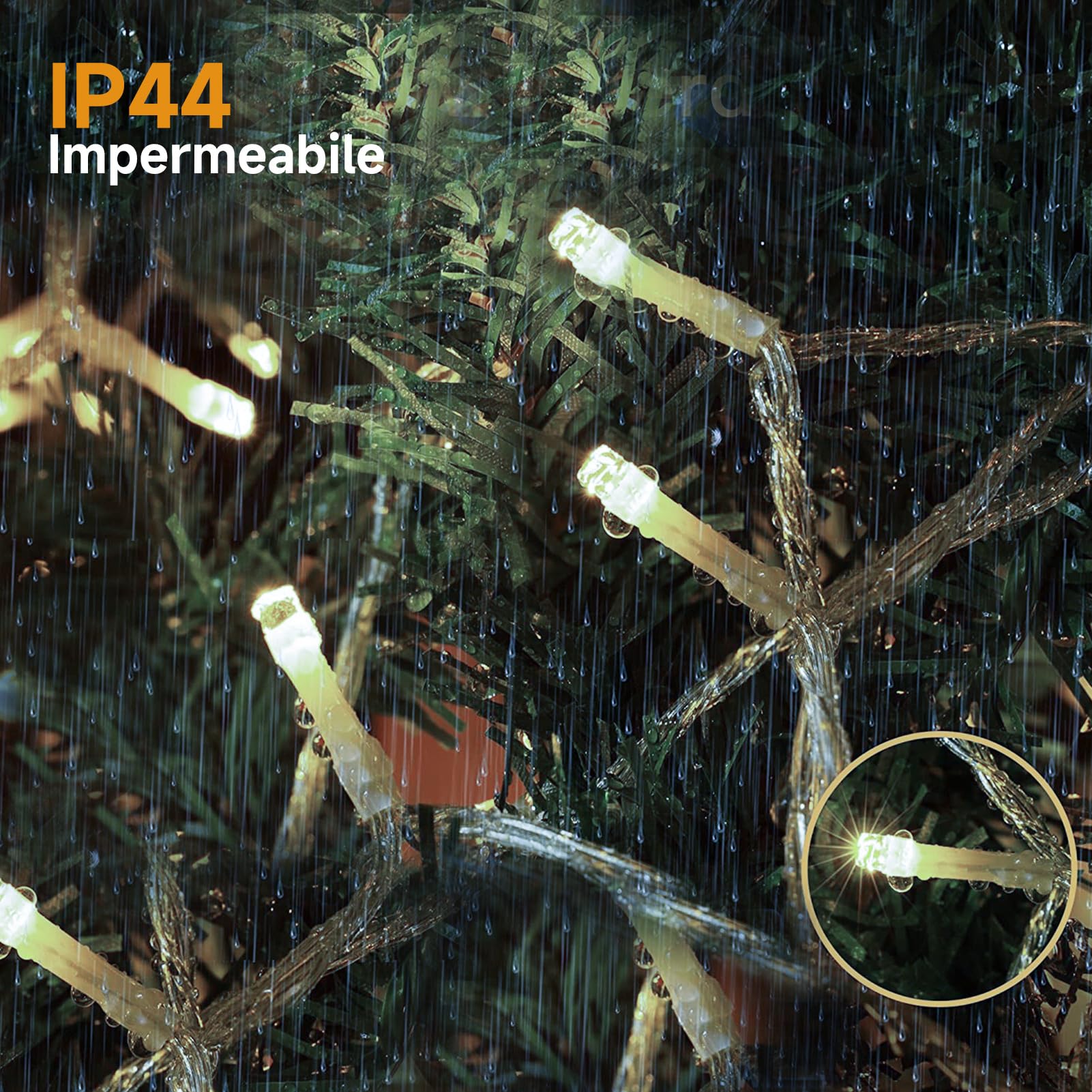 WOWDSGN Luci Natale 10M 440LED, Decorazioni Natalizie Tenda Luminosa Natale con 8 Modalità, Luci Natalizie da Esterno IP44 (Bianco Freddo)