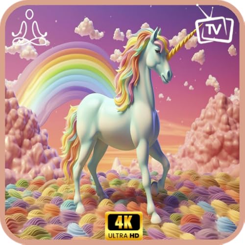 Licorne fantastique blanche - Images télévisées de la forêt magique