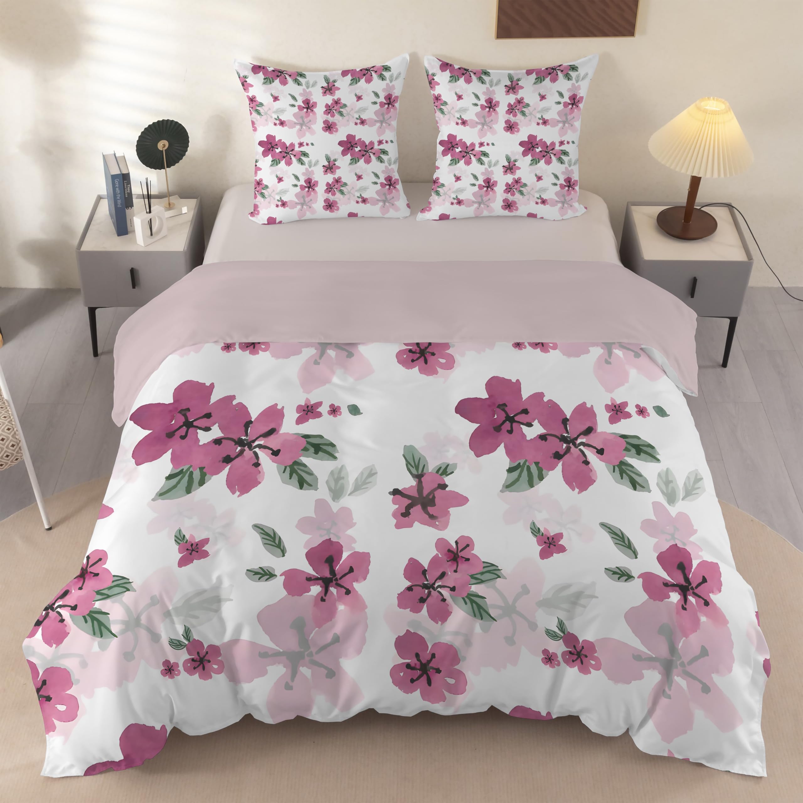 Housse de couette 240x260 fleurs pour une ambiance de chambre printanière et romantique au quotidien