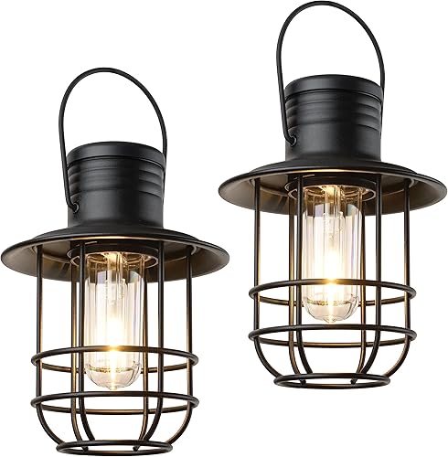 Miniatura 1 de Xodus Innovations BL820-2 Linterna LED estilo filamento funciona con pilas para exteriores, ya sea colgante o de pie, con tu elección de