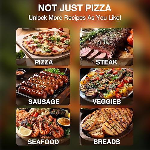 Miniatura 9 de PolarcoForgeco Horno de pizza multicombustible para exteriores con piedra giratoria para pizza, horno de pizza de leña y gas de 12 pulgadas para