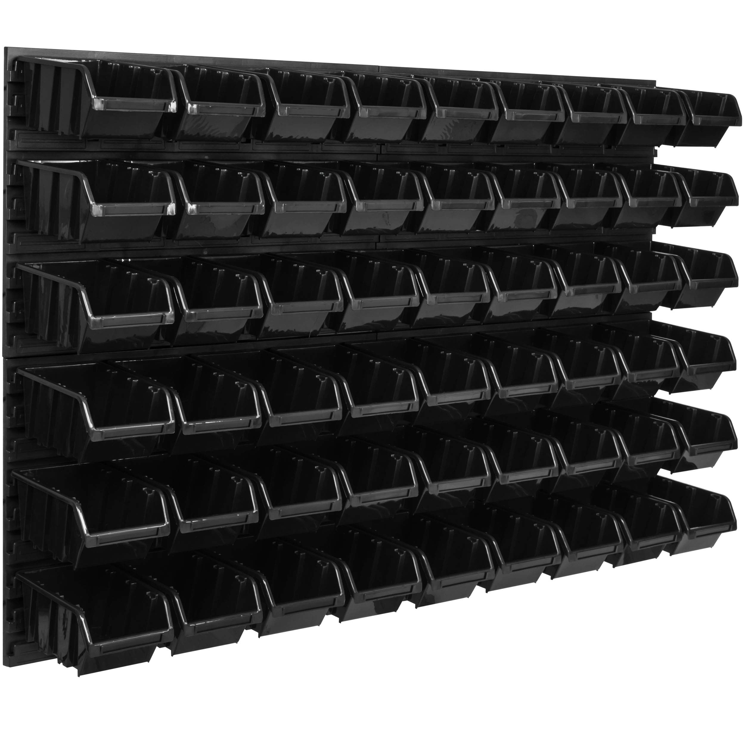 System magazynowy regał ścienny 1152 x 780 mm, 54 szt. pudełka, pojemniki do układania w stos, pojemniki do przechowywania, bardzo mocne płyty ścienne, regał, możliwość rozbudowy, regał warsztatowy, magazyn, regał ścienny, regał wtykowy