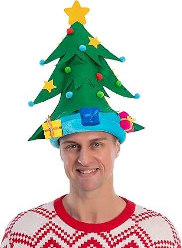 JOYIN Divertido sombrero de árbol de Navidad, sombreros de Papá Noel unisex de felpa para celebraciones de disfraces, recuerdo de fiesta de