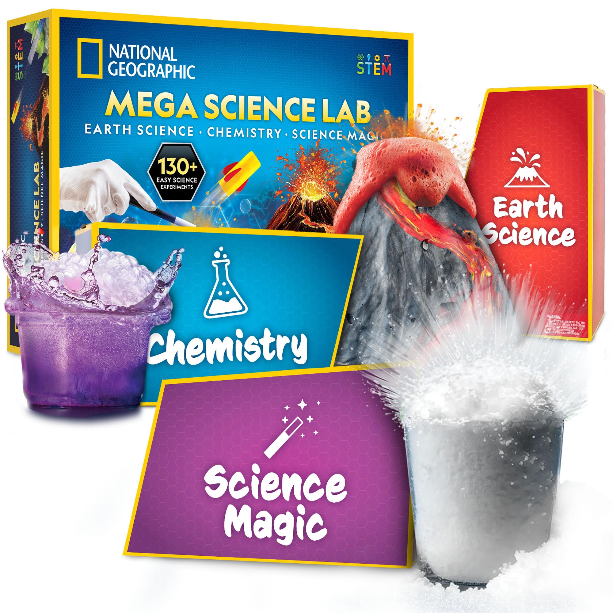 National Geographic Mega Science Lab - Kit for Kids with 75 Easy Experiments, Featuring Earth Science, Chemistry Set, and Magic STEM Projects for Boys and Girls (Amazon Exclusive)