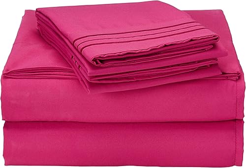 CELINE LINEN Juego de sábanas de 4 piezas de calidad hotelera 1800 de primera calidad, resistentes a las arrugas, con bolsillos profundos, tamaño