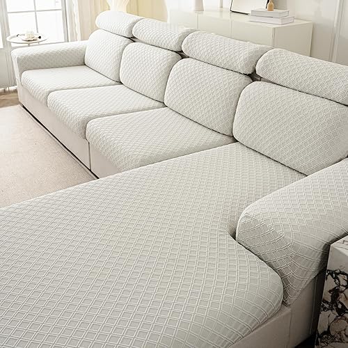 Miniatura 8 de Fundas de sofá para sofá seccional, funda elástica en forma de L, fundas de sofá seccional, lavables con fundas para diván, fundas de sofá para Gris
