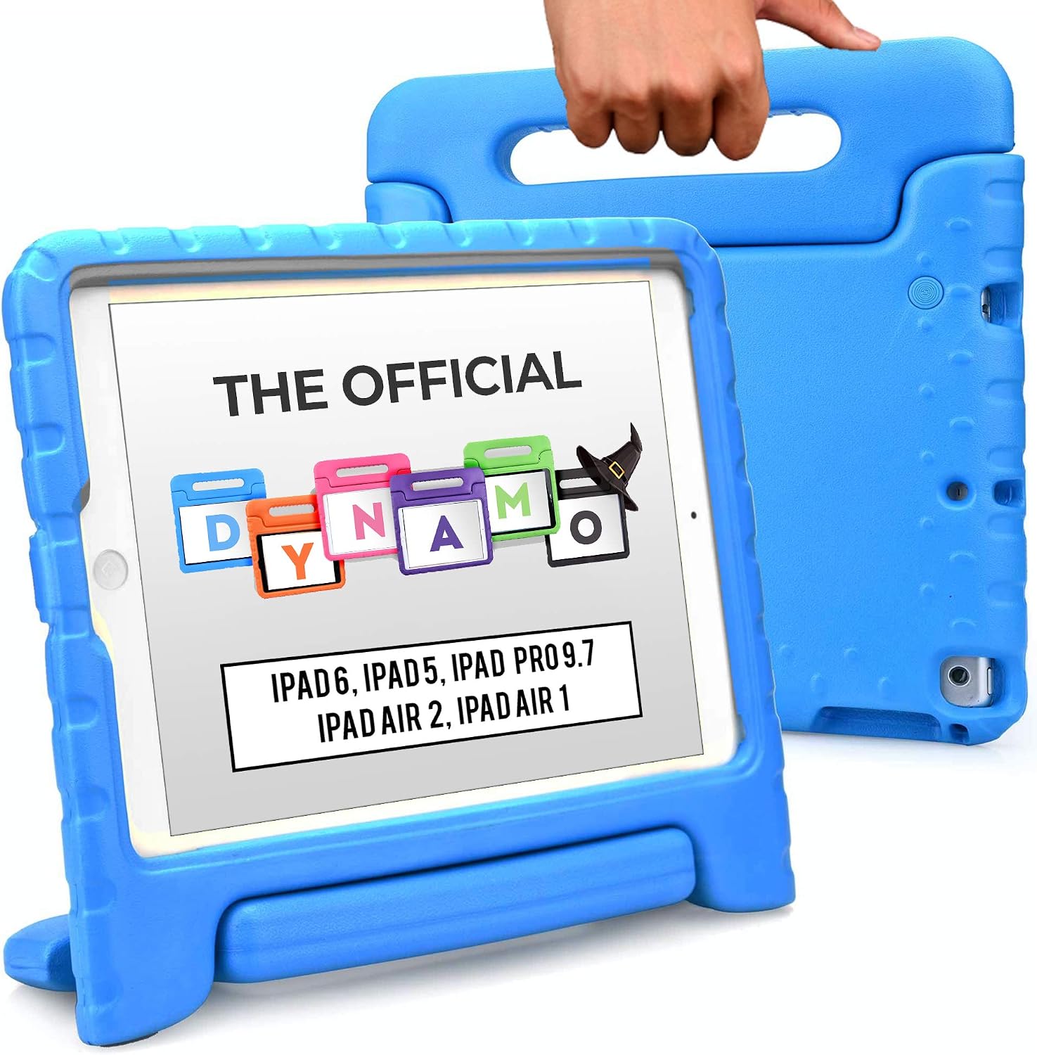 Official Cooper Dynamo Case for iPad 6th, 5th Gen/iPad Pro 9.7 | Child Proof Cover, Stand, Handle, Protector (Blue)