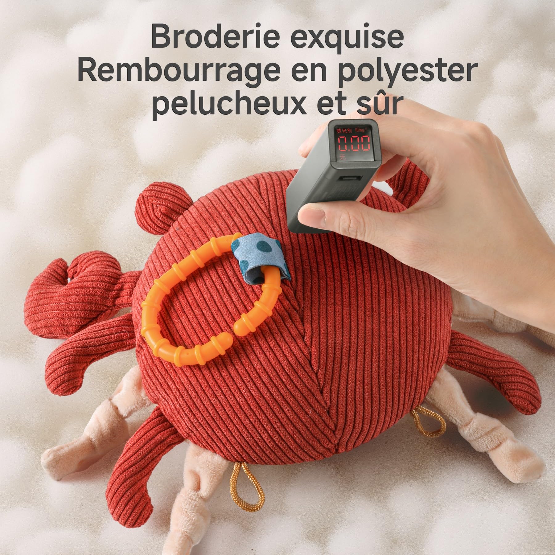 TUMAMA Jouet Poussette Bebe 0 2 3 4 6 8 9 12 Mois, Jeux Eveil Bébé Avec Le Miroir La Voix de Berceau Landau, Peluche Cangrejo Hochet Suspendre Attache Jouets, Cadeau pour Naissance Garçons et Filles