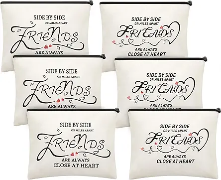 6 Pieces Good Friends Portable Makeup Bags Gifts for Women - Classic Style