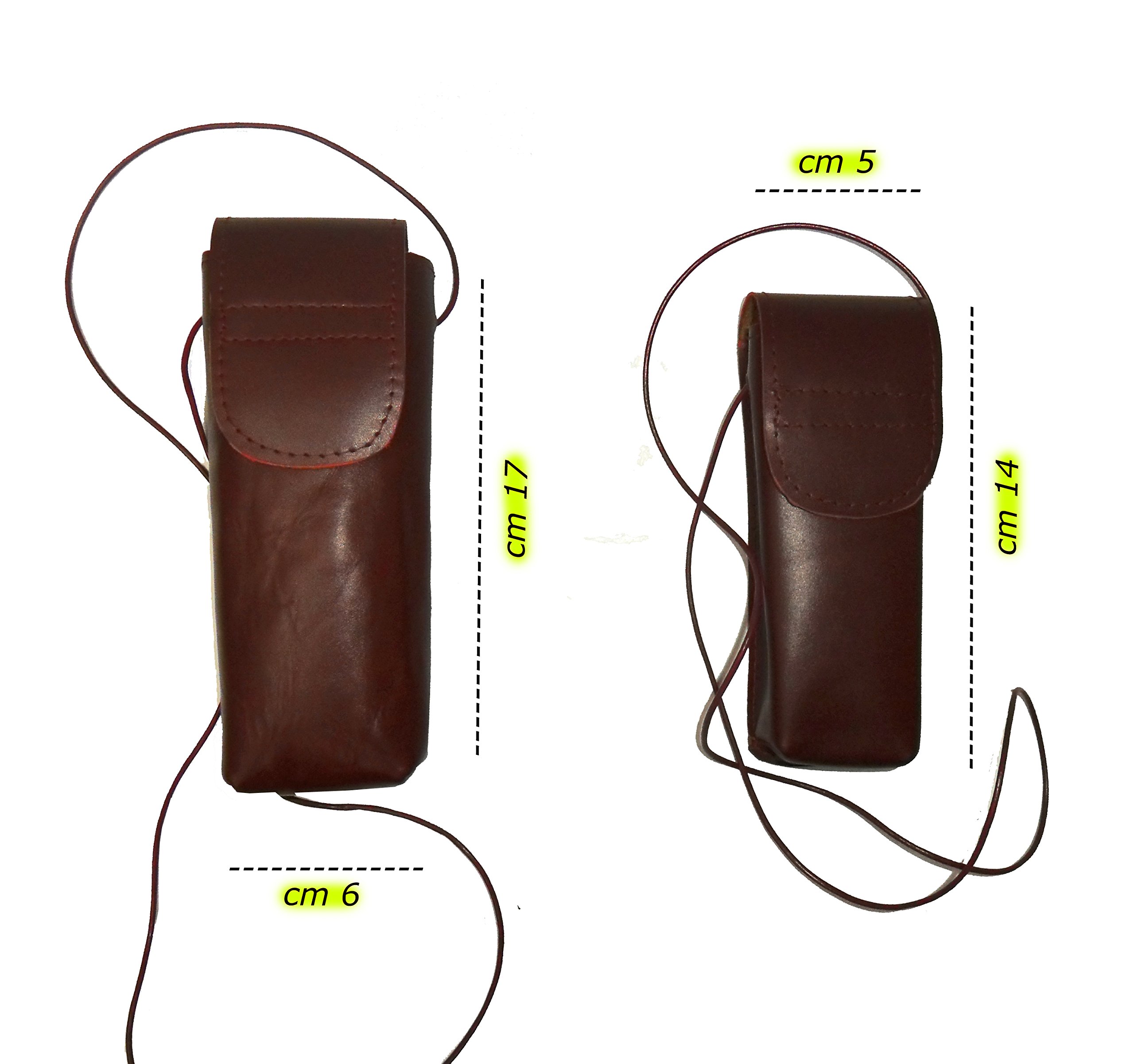 Portaocchiali da collo in pelle unisex custodia per occhiali