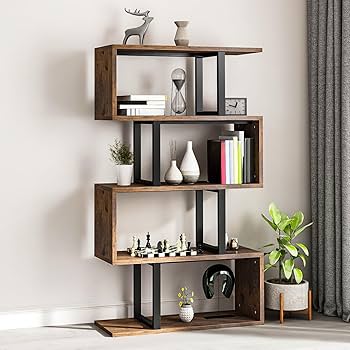 Amazon.com: YITAHOME 5-Tier Bookshelf, S-Shaped Z-Shelf