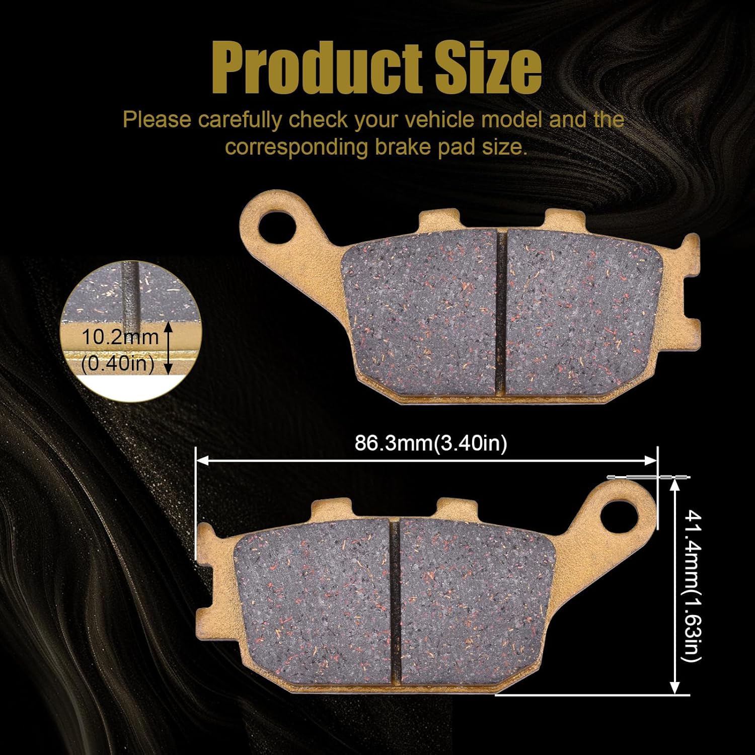 Front and Rear Ceramics Brake Pads for Suzuki V-Strom 650 V Strom DL650 2004-2020 DL1000 V-Strom 1000 2002-2010 SV650 SV 650 2003-2015 GSR750 2011-2015