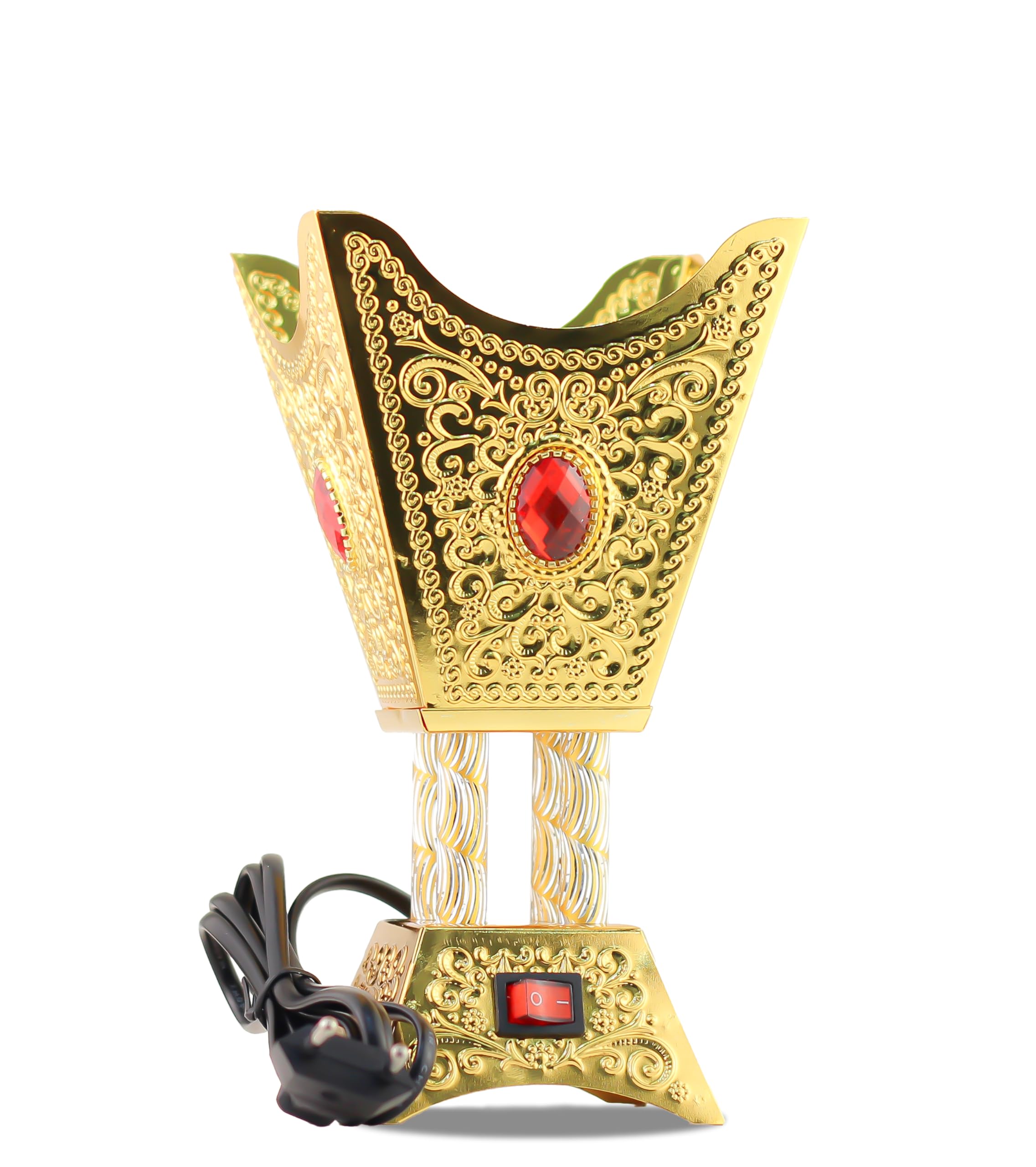 Arabian Electric Incense Burner Metal Vintage Arabic Burner - Middle Eastern Incense Holder, Electric Bakhoor Burner Suitable for Arabian Oud, Home and Hotel Decor (Style 21)