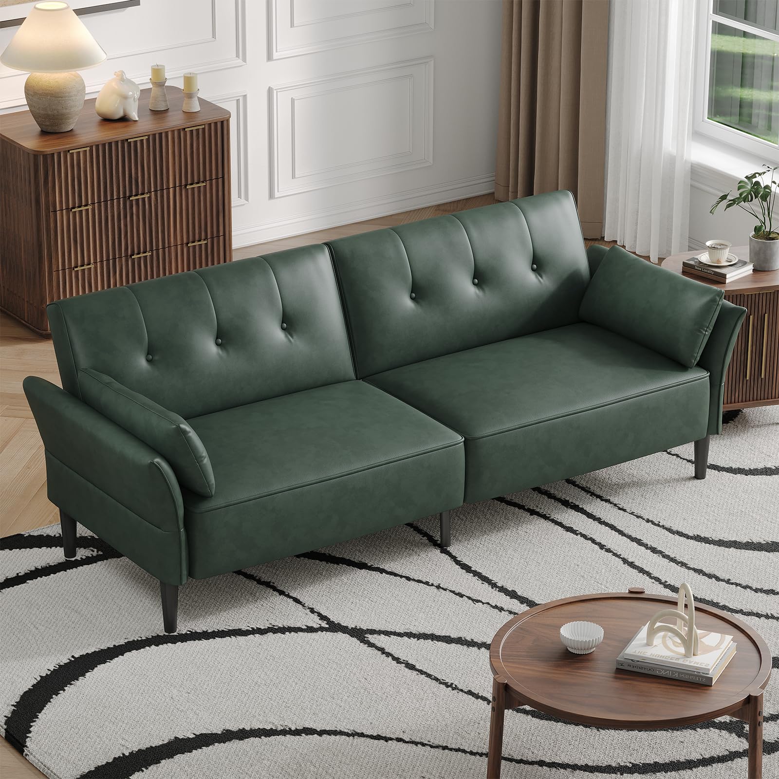 Amazon.com: COPIAE 89” Futon Sofa Bed,Futon Couch Bed with 2