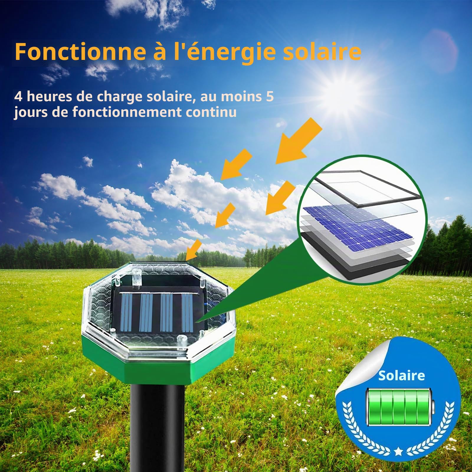 Anti Taupe Solaire Vibration et Ultrasons 8 Pièces,Repulsif Taupe Ultrason Solaire,Répulsif Serpent Ultrason avec IP65 Imperméable,Repousse Les Taupes et Autres Rongeurs pour Le Jardin et Extérieur