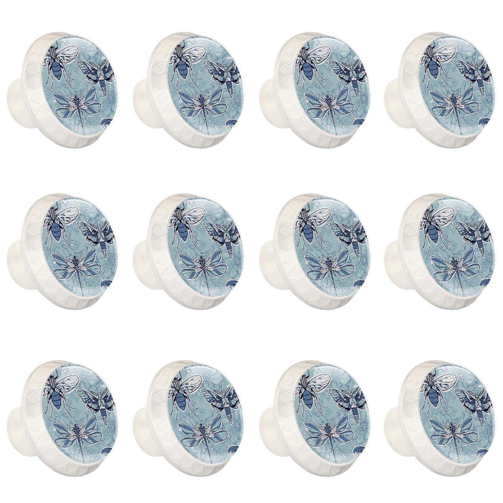 Boutons de cuisine ronds bleus Chong poignée placard tiroir commode 12pcs