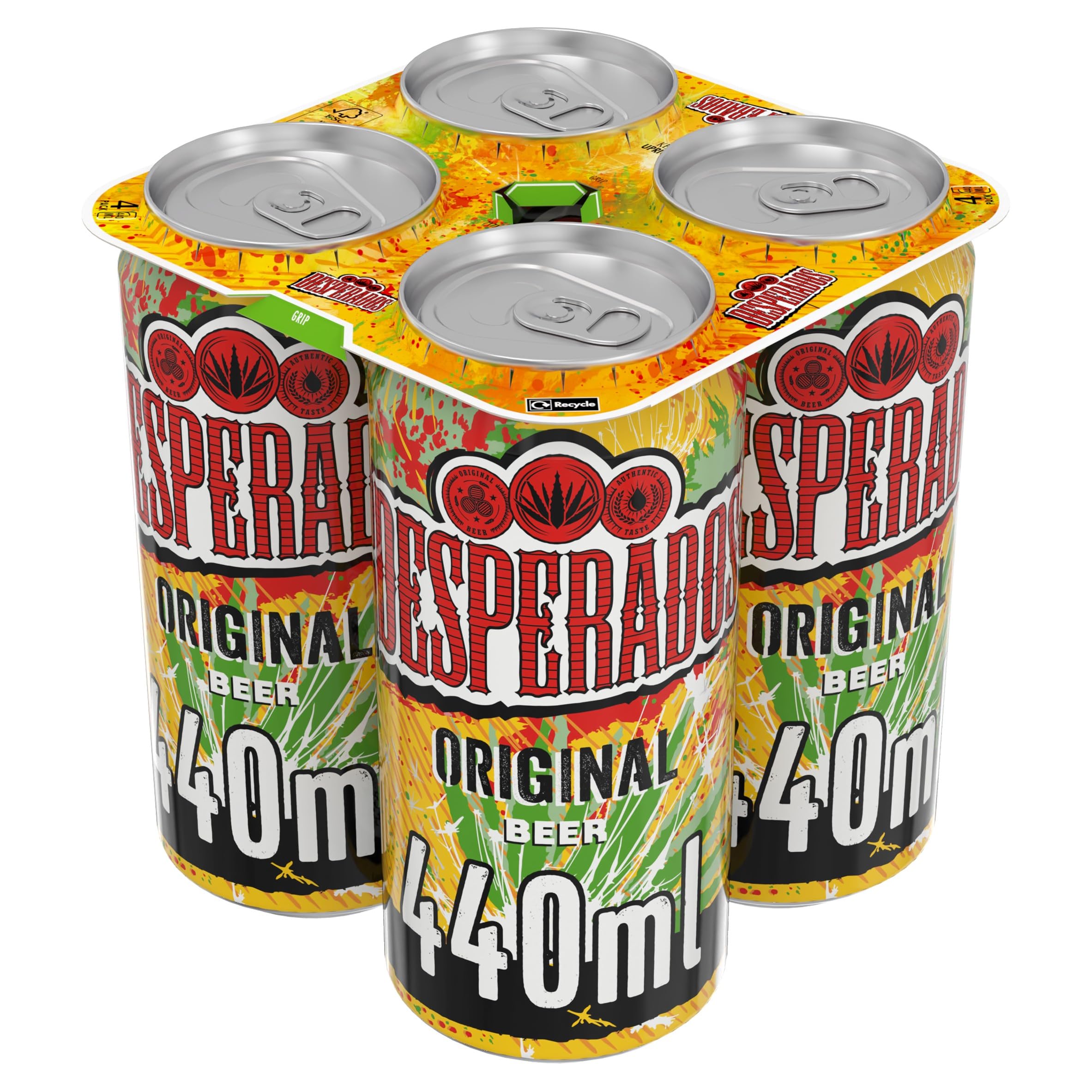 Desperados Tequila-Flavoured Beer, Premium Lager with Tequila, 5,9 percent ABV, 1 pack, 6 x (4 x 440ml) Cans, Bold and Refreshing Party Favourite