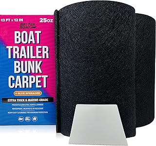 Boat Trailer Bunk Carpet, Black Marine Carpet, Replacement for Trailer Bunk Boards, Boat Lift Bunks, and Runners,Durable Bunker Material Covers