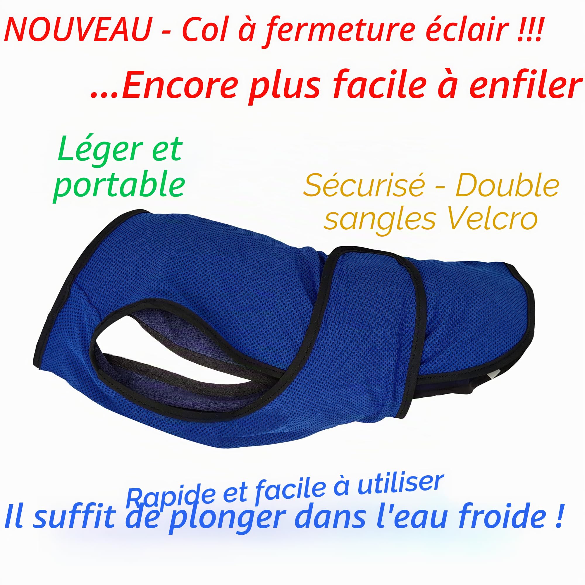 Gilet fraicheur Chien – Veste légère pour Petits Chiens Fermeture éclair/Velcro – Facile à Mettre/enlever promenades/Voyages/extérieur par Lautus Pets - M