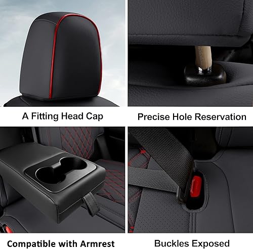 Miniatura 6 de GIANT PANDA Juego completo de fundas de asiento de automóvil personalizadas para Toyota Highlander XLEXSELimitedPlatinumHybrid 2020 2021 2022 2023