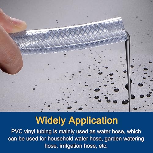 Miniatura 3 de MECCANIXITY Tubería de PVC reforzada trenzada 12" ID 6.6ft transparente de alta presión para manguera de agua