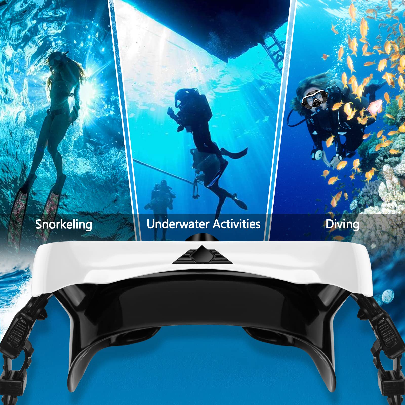 Gafas de natación, gafas de buceo antivaho con cubierta para la nariz, máscara de buceo de silicona antifugas para adultos, máscara de natación de vidrio templado HD de 180 grados para esnórquel con