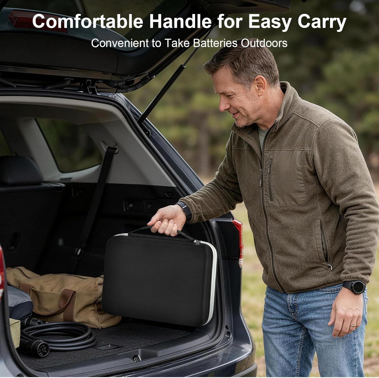 PAIYULE Battery Organizer Storage Box with Tester, Shockproof EVA 220+ AA AAA C D 9V Capacity Emergency Power Solution, Unique 8 D-Cell Home Organization (Bag Only)