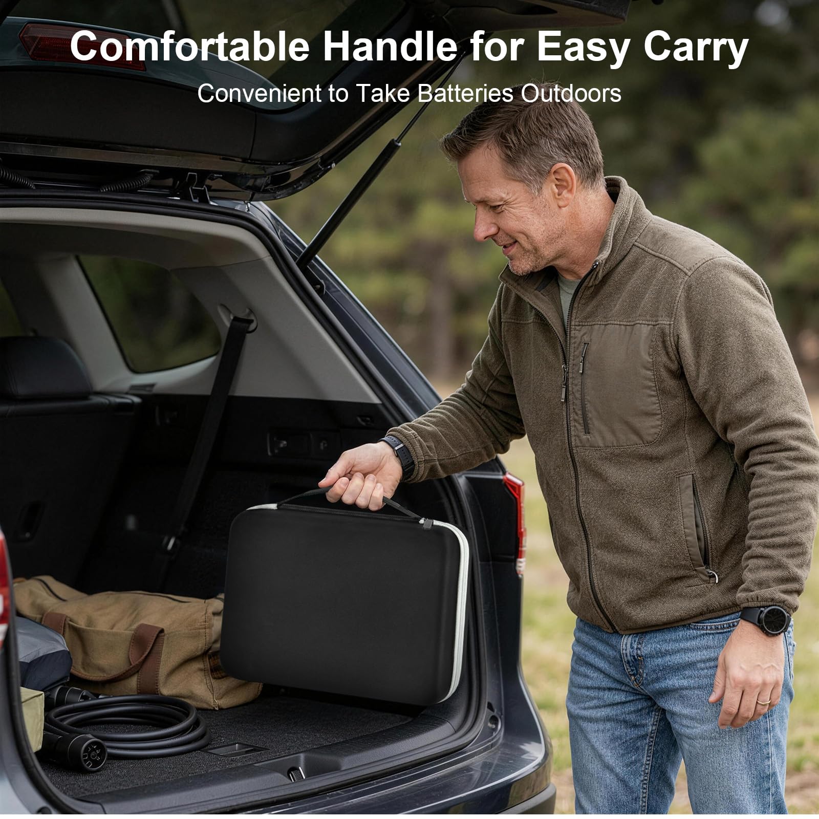 Batteriebox Aufbewahrung Batterien Tasche Case Variety Pack Organizer Batteriekasten mit Tester hält 140+ AA, AAA, C, D, 9V, cr1632, cr2016,Lithium 3V Knopfbatterien Caddy Container (Schwarz)