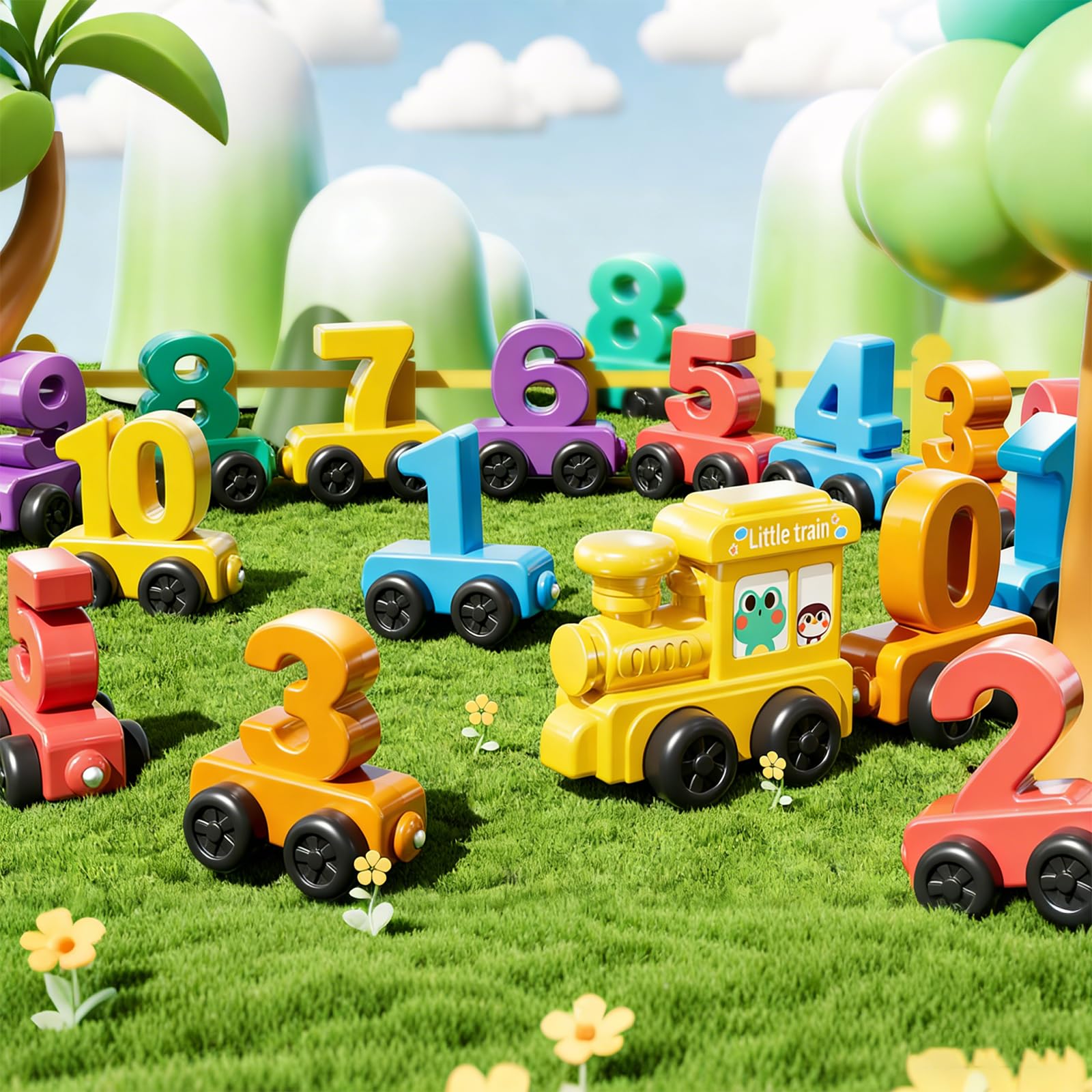 Treno Magnetico Numeri, Giocattolo Bambini 2 Anni Educativo, Tren de Juguete con Numeri 0-10, Juguete y Trenes, Set Didattico per Imparare i Numeri, per Sviluppare La Logica, Come Regalo
