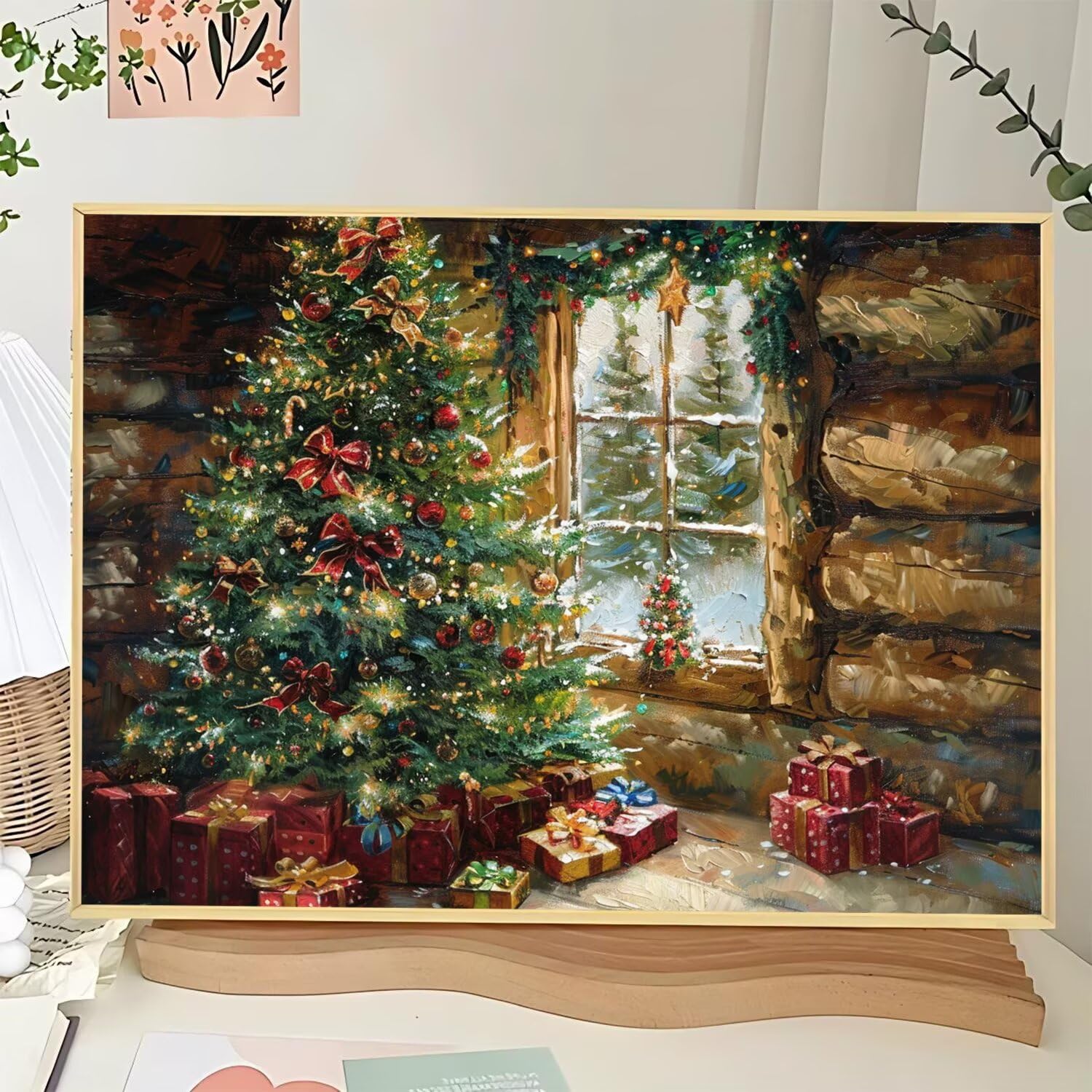 Diamentowe malowanie okno obraz diamentowy dorosły choinka 110 x 80 cm, diamentowe pełne zestawy artystyczne dla dzieci początkujących DIY kryształ górski malarstwo kryształowe, 5D haft diamentowy do