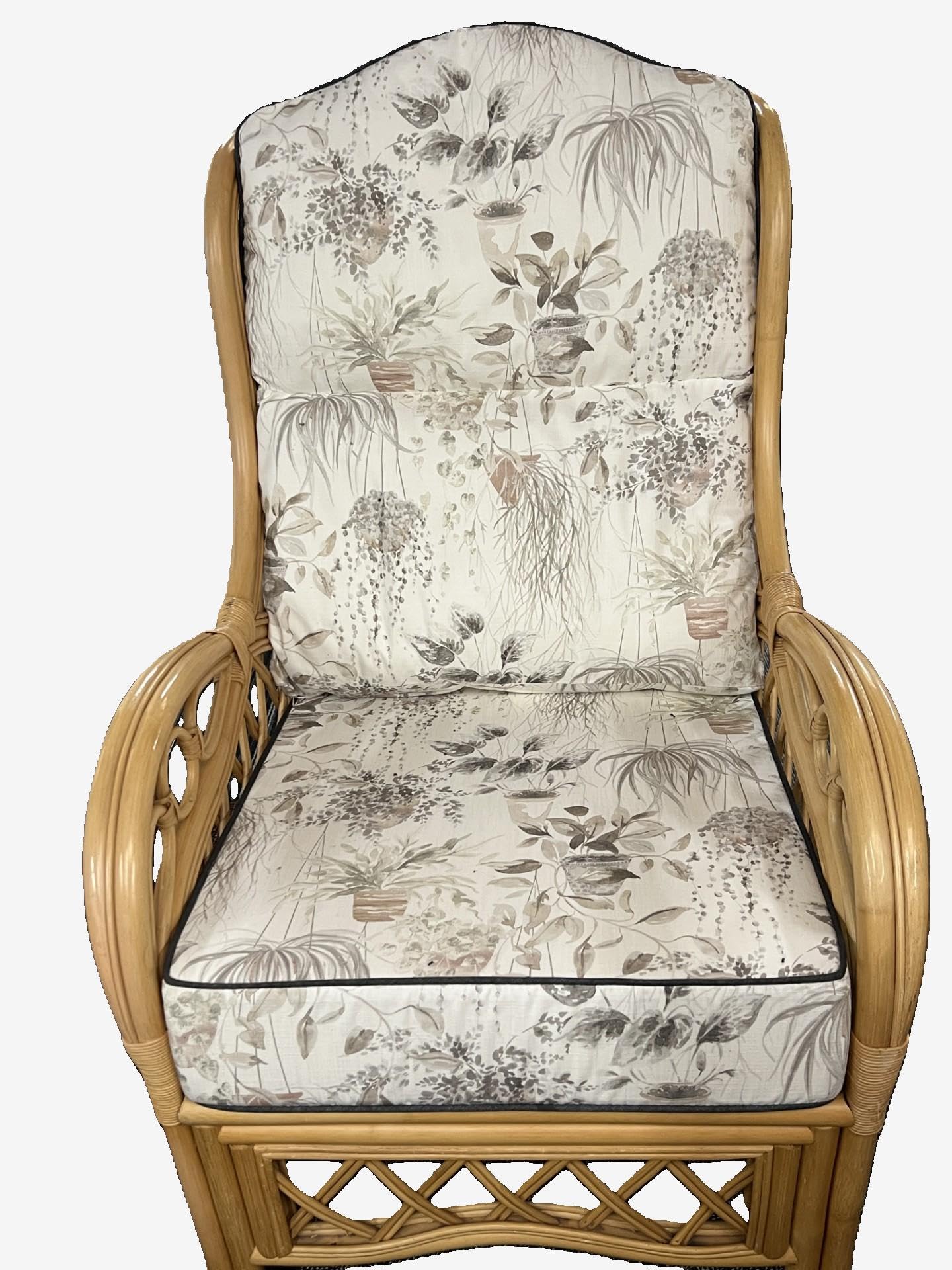 Gilda Replacement Conservatory Cane Furniture DELUXE PIPED - HUMP TOP CHAIR/SOFA/SUITE CUSHIONS (Including Covers and Fillings) for Conservatory Furniture-Wicker,Rattan (Hanging Basket)