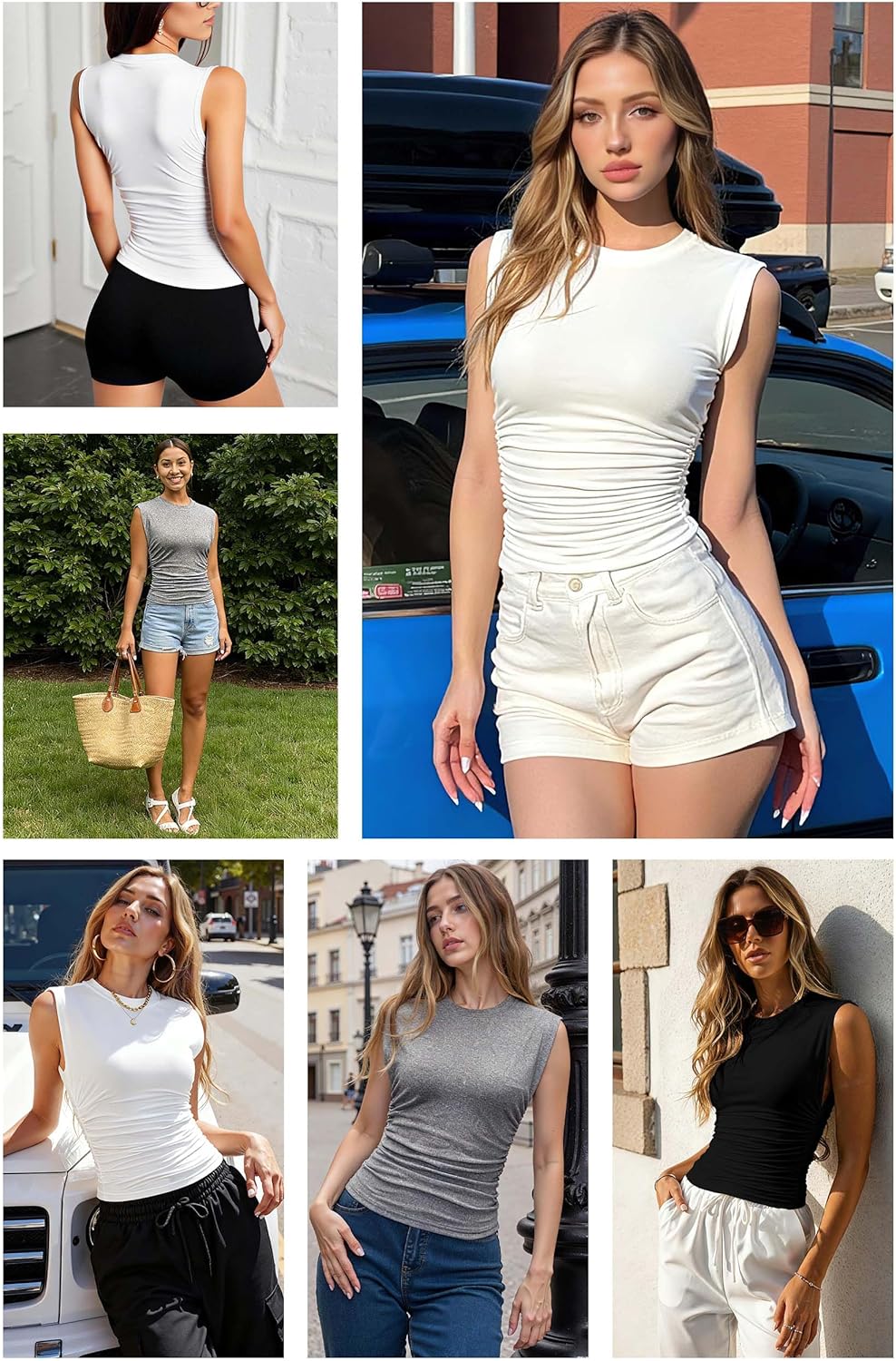 Multi-Pack Women's Crew Neck Tank Top - Sleeveless Knit Basic Tops - Image 4