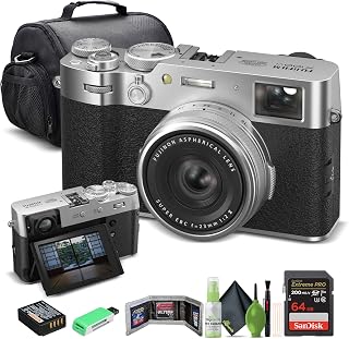 X100VI Digital Camera (Silver) (16821822) + 64GB Card + Card Reader + Carrying Case + Memory Card Wallet + Cleaning Kit Bundle