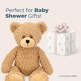 Bearington Bubsy Brown Teddy Bear Plush - 16 Light Brown Teddy Bear Toy with Ultra-Soft Plush Fur and Hand-Sewn Nose - Cuddly Stuffed Bear Gift for Kids, Babies, and Teddy Collectors