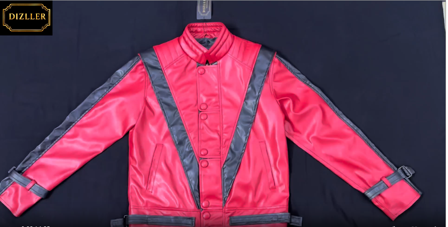 DIZLLER Party&Dance wear - D1 - Red & Black Jacket - FAUX Leather