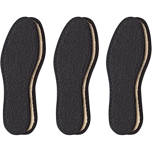 pedag pedag Deo Fresh Natural Terry Cotton & Sisal Insoles, Handmade in Germany, Fully Washable, Perfect for Keeping Feet Dry and Fresh in The Summer, US W12 M9 / EU 42, Black, 3 Pair