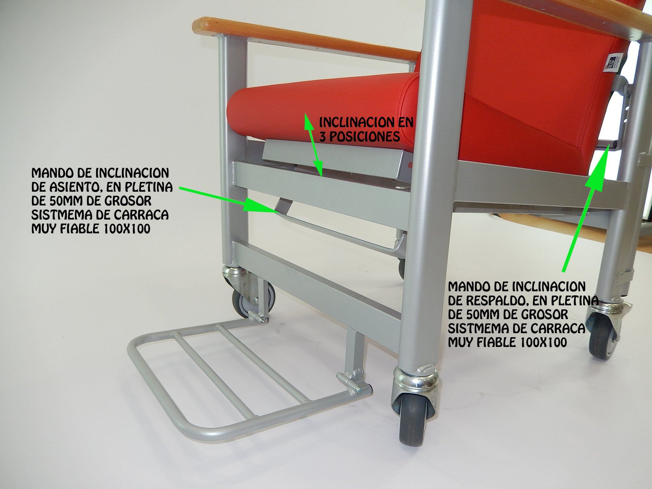 tagar Sillón geriátrico de Ruedas reclinable