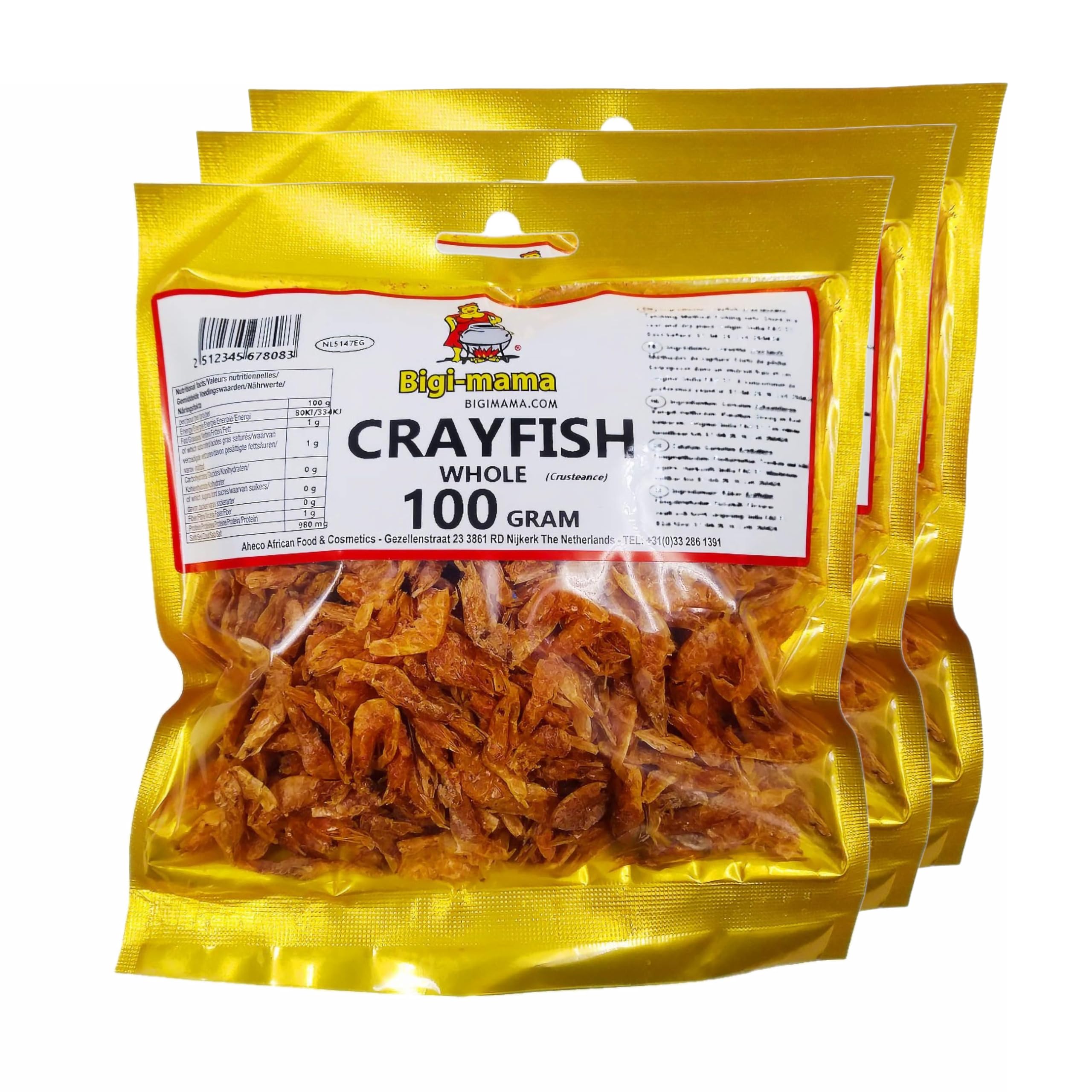 Crayfish (Whole) – 3 x 100g – Ganze Krebse African Style von Bigi Mama