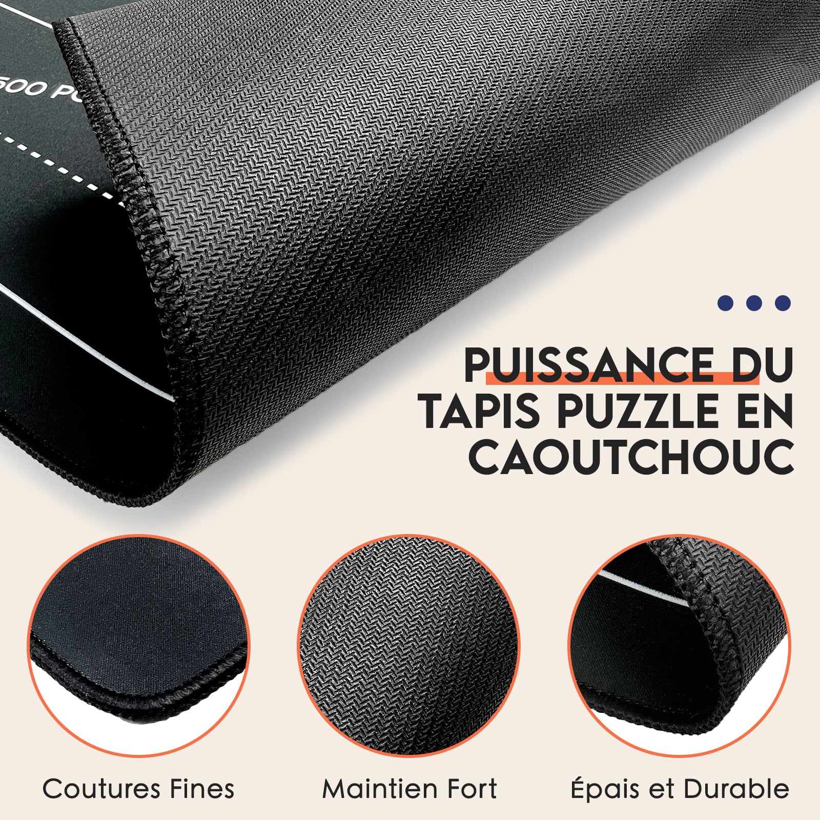 Nariolar Tapis de Puzzle, Ensemble de 2 Pièces,Tapis de Puzzle en Caoutchouc et Feutre pour 500/1000/1500 Pièces, Accessoire Pratique pour Ranger et Transporter Les Puzzles