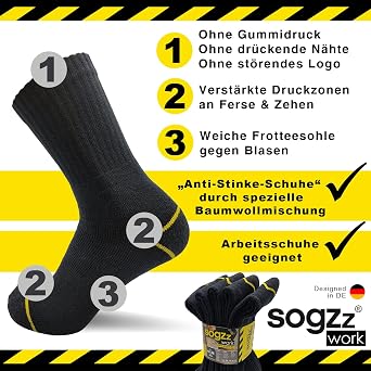 Work Socks Men 10-20 Pairs Work Socks e.g. for Work Shoes Work Socks Model: Work Basic