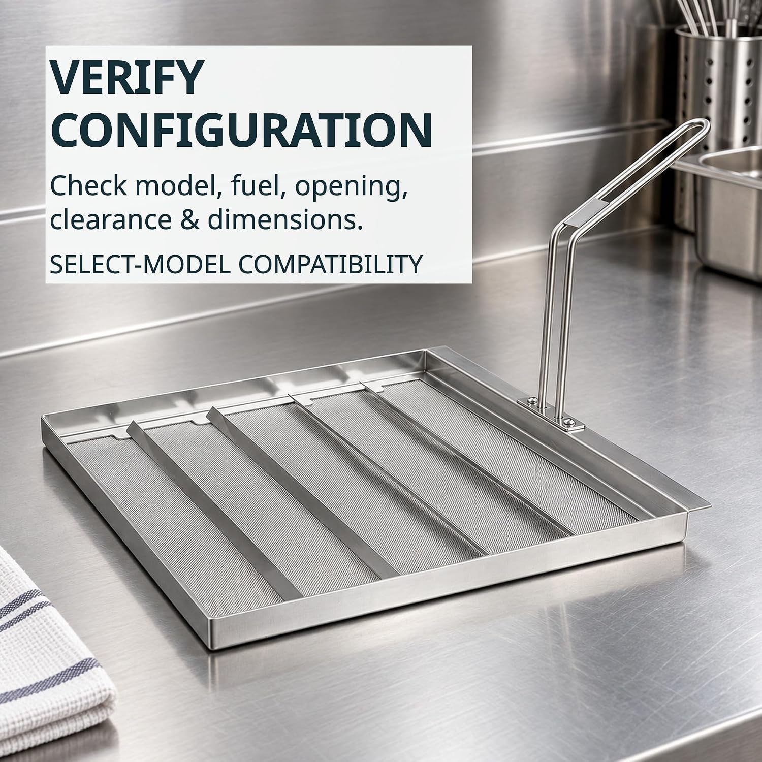 13.75-Inch Commercial Deep Fryer Filter, Stainless Steel Oil Strainer