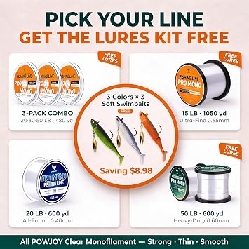 Monofilament Fishing Line, Invisible Nylon Wire, Knot Guide Cards