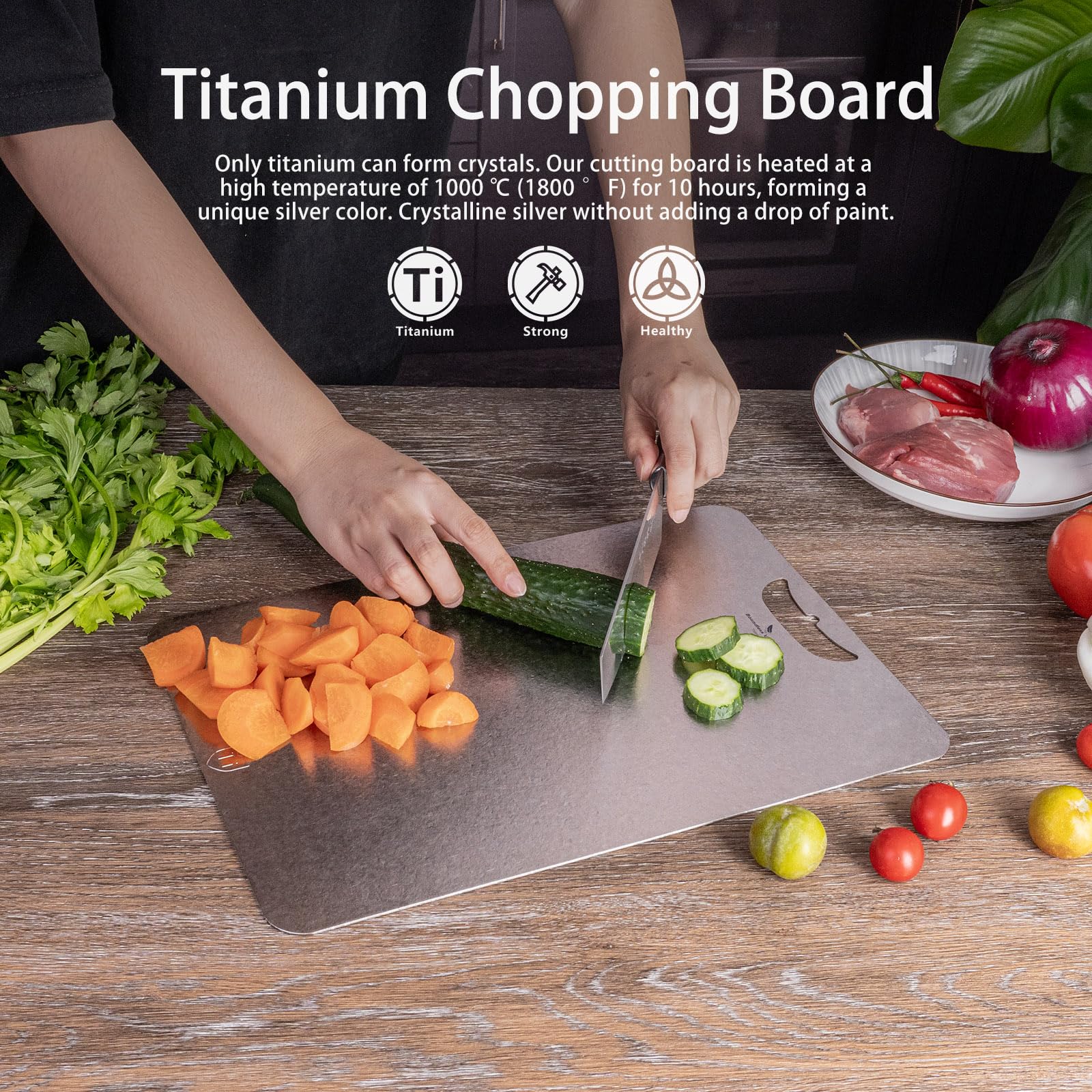 Boundless Voyage Titan Schneidebrett Doppelseitiges Schneidebrett-Set für Küche und Kochen im Freien (mittel)