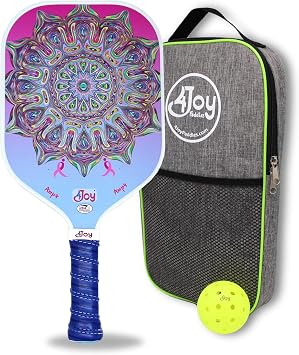 4Joy AMP4 Pickleball Paddle T700 Carbon Fiber, Lightweight 7.5 oz, Wide Face for Control, 14mm Core, Beginner to Low-Intermediate - USAP Approved