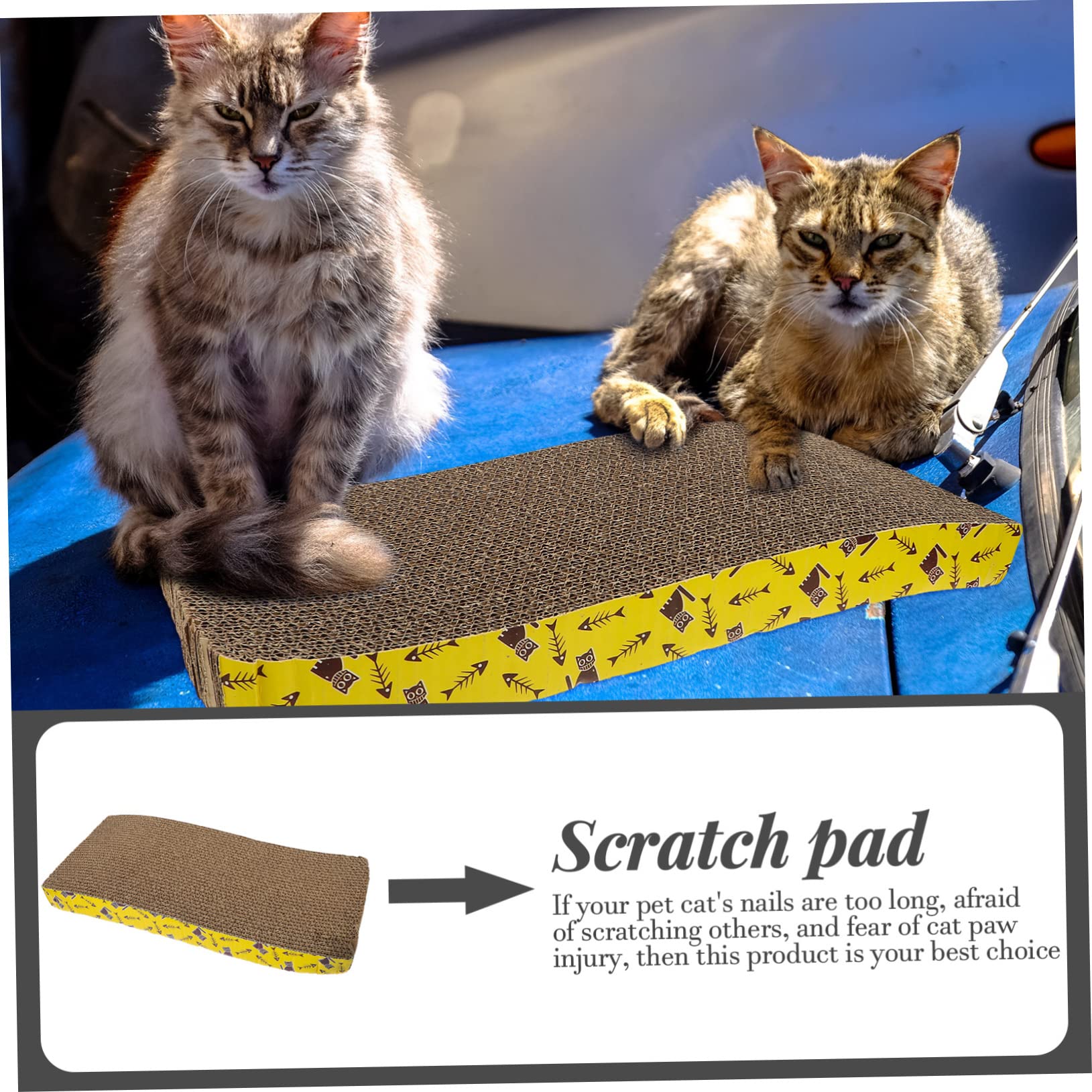 TOYANDONA Tiragraffi in Cartone Ondulato per Gatti e Kitten, Tavola Scratching Board per Allenamento e Gioco, 2pezzi Stabilità Elevata
