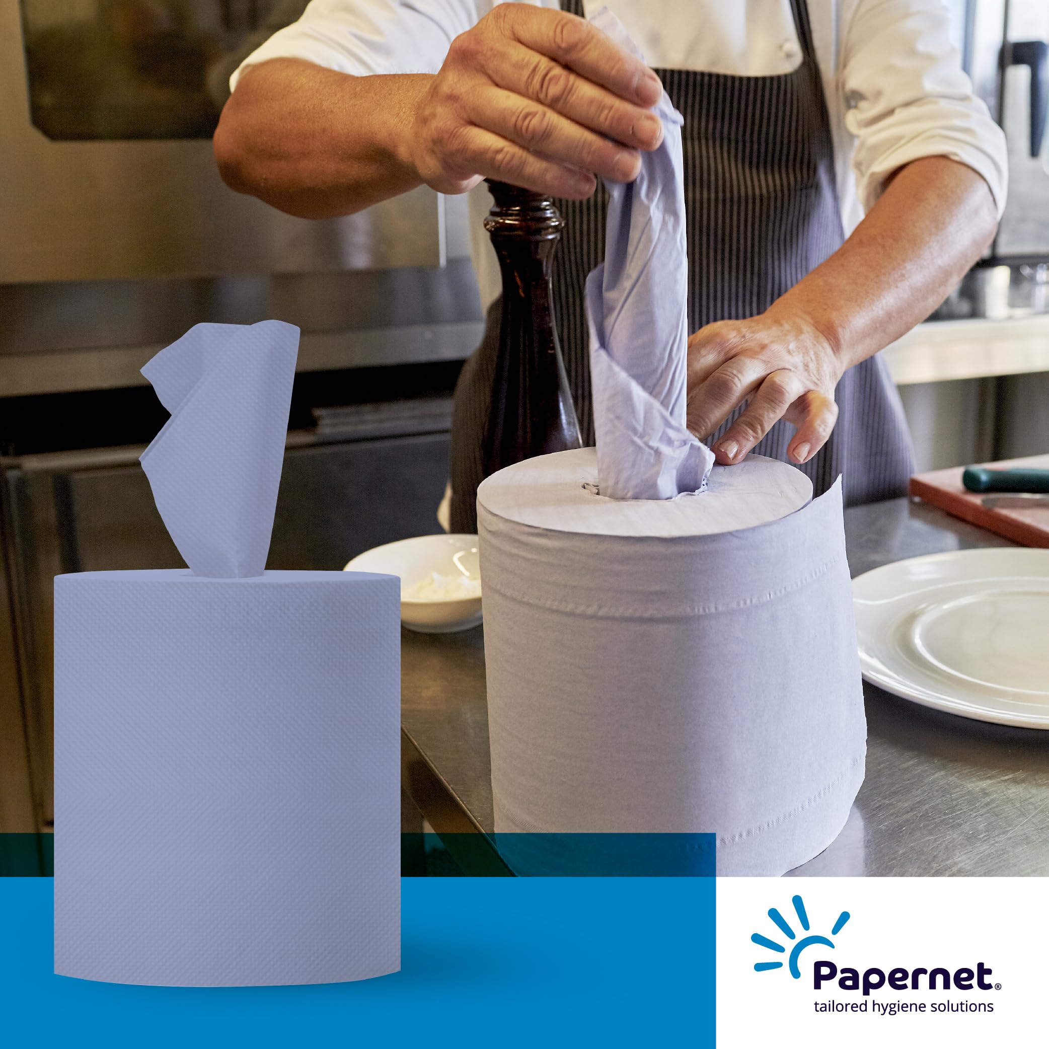 Professionele Handdoekrol Papieren Handdoekrol Blauw - 100 Meter Per Rol, 6 Rollen - Professioneel Lontpapier Voor Industrie En Horeca Lontpapier Industriële Rollen Professionele Handdoekrol Papieren Handdoekrol Blauw - 100 Meter Per Rol, 6 Rollen - Professioneel Lontpapier Voor Industrie En Horeca Lontpapier Industriële Rollen
