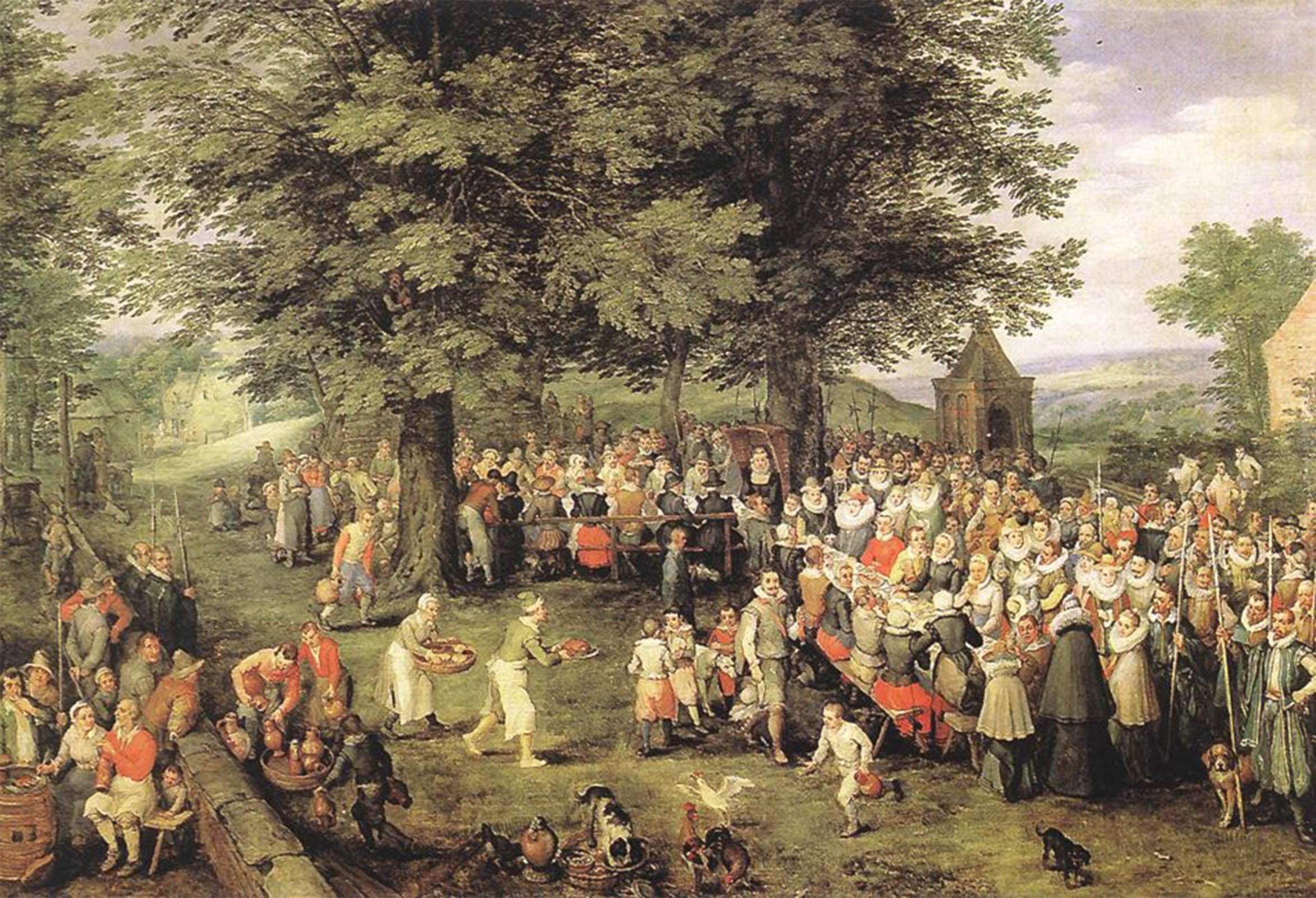 SERENDIPITP Abstract Painting Mural Print Picture Wall Decor Painting Wedding Banquet Jan the Elder Brueghel Vintage Wall Artwork for Home Decor 60x90cm