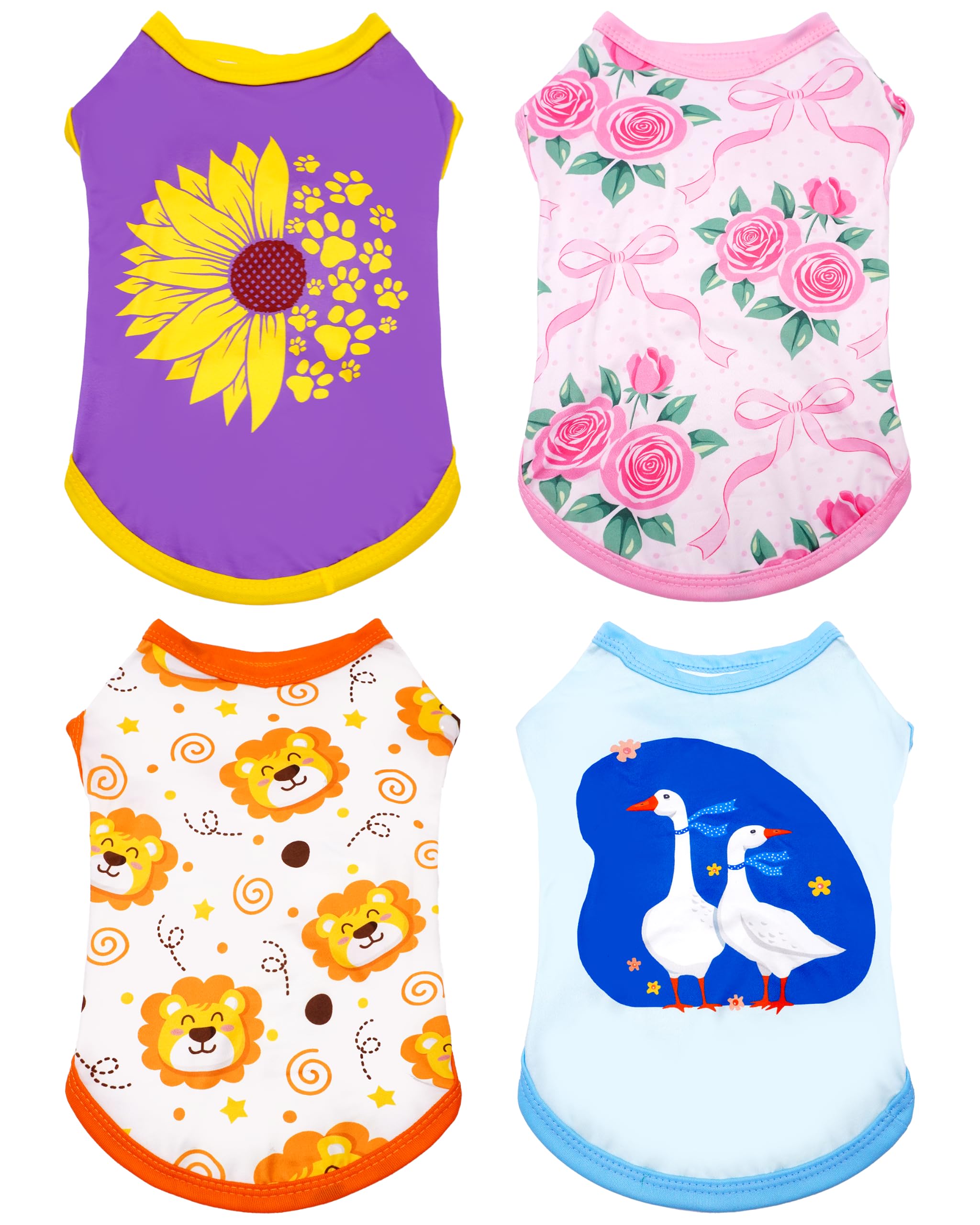 PET SHOW 4 Pack Dog Shirts Goose for Large Dogs Boy Girl