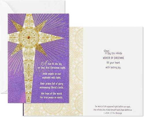 Miniatura 3 de DaySpring - Surtido de tarjetas navideñas religiosas (3 tarjetas con sobres Natividad, ángel, estrella)